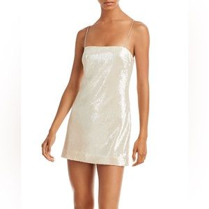 NWT Cinq à Sept Lauri Sequined Lace Up Back Mini Dress - Size 4